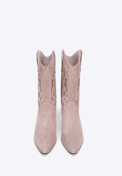 Wittchen Suède Slip-On Cowboylaarzen voor Dames Beige Suède Leer - Image 2