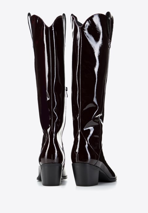 Wittchen Dames lakleren cowboylaarzen hoog donker bordeauxrood donker bordeaux - Image 3