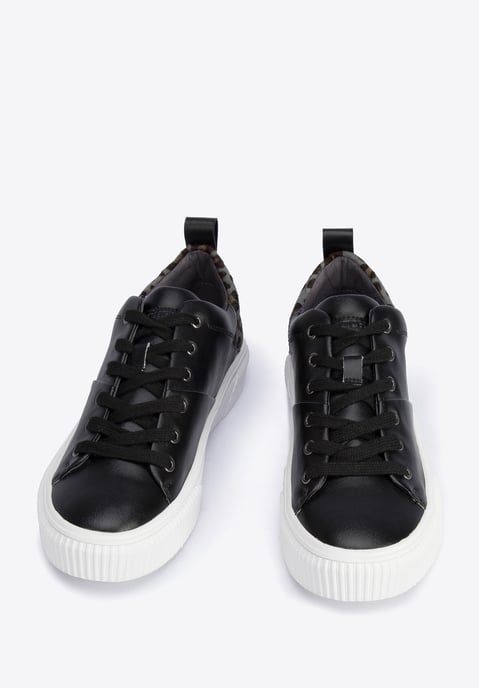 Wittchen Dames Leren Sneakers met Luipaardpatroon Zwart Natuurlijk Leer - Image 1
