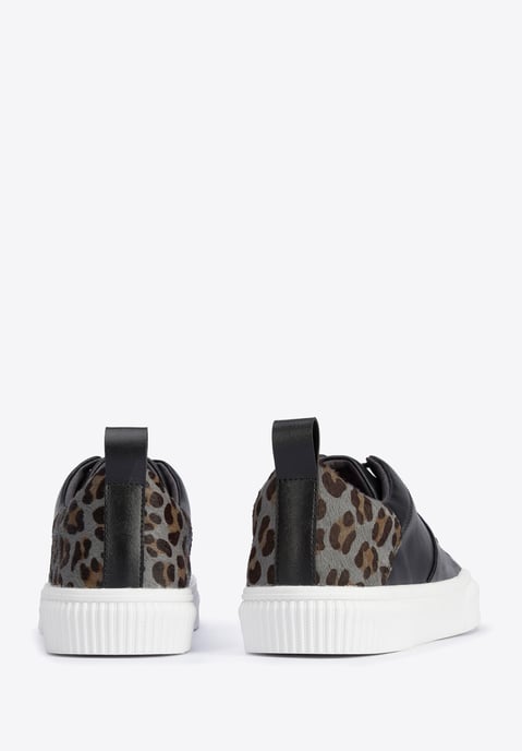 Wittchen Dames Leren Sneakers met Luipaardpatroon Zwart Natuurlijk Leer - Image 3