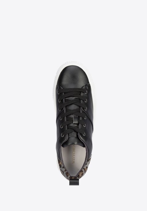 Wittchen Dames Leren Sneakers met Luipaardpatroon Zwart Natuurlijk Leer - Image 4