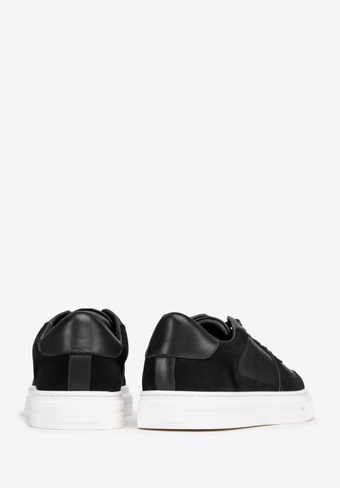 Wittchen Heren leren sneakers met perforaties, zwart, natuurlijk leer - Image 3