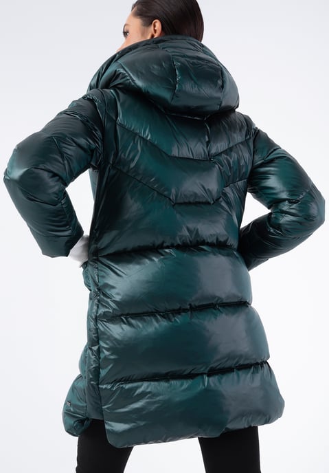 Wittchen Women's Green Nylon Hooded Down Coat - Image 3