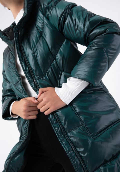 Wittchen Women's Green Nylon Hooded Down Coat - Image 4