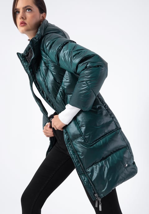 Wittchen Women's Green Nylon Hooded Down Coat - Image 5