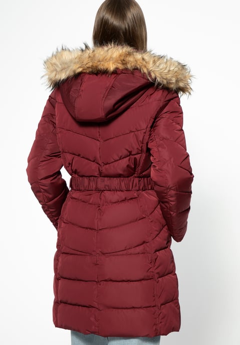 Wittchen Dames Gewatteerde Jas met Riem Donkerrood Polyester - Image 4