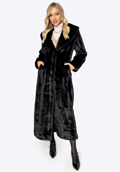 Wittchen Women's Faux Fur Coat Classic Black Polyester - Image 3