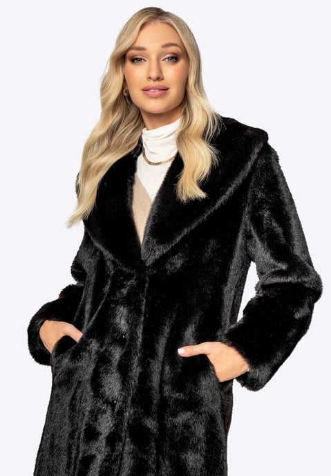 Wittchen Women's Faux Fur Coat Classic Black Polyester - Image 6