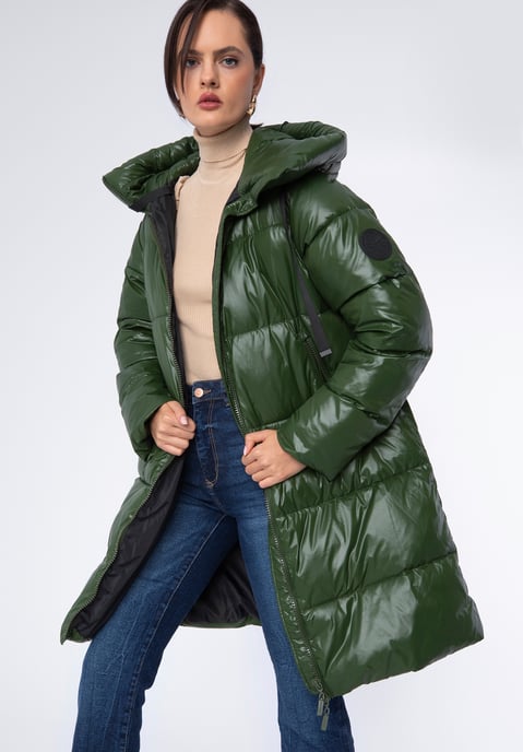 Wittchen Women's Oversized Quilted Coat Green Nylon - Image 1