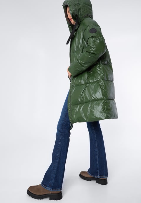 Wittchen Women's Oversized Quilted Coat Green Nylon - Image 3