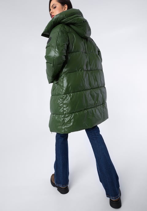 Wittchen Women's Oversized Quilted Coat Green Nylon - Image 4