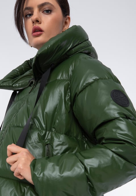 Wittchen Women's Oversized Quilted Coat Green Nylon - Image 5