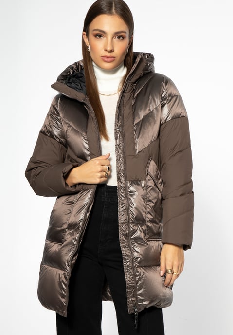 Wittchen Dames Donsjas met Capuchon, Beige - Image 1
