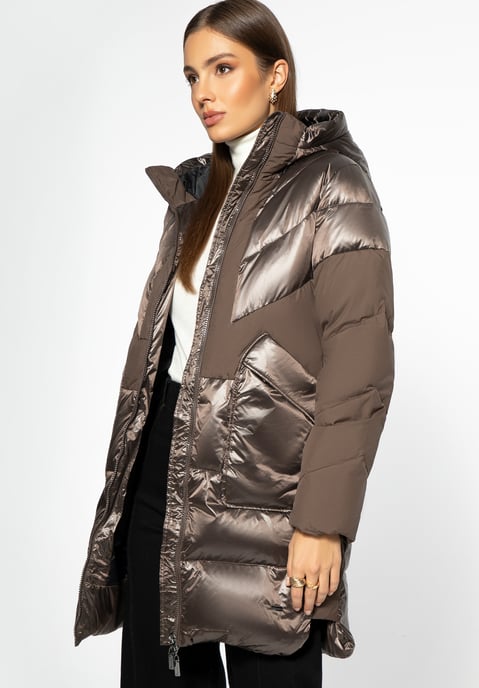 Wittchen Dames Donsjas met Capuchon, Beige - Image 2