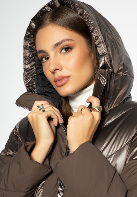 Wittchen Dames Donsjas met Capuchon, Beige - Image 5