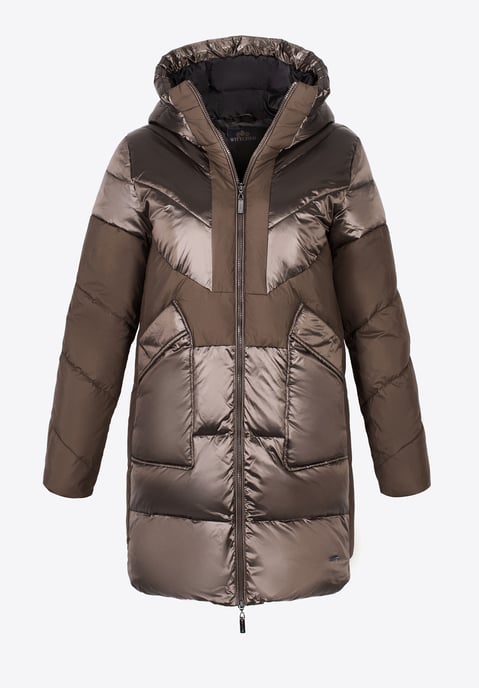 Wittchen Dames Donsjas met Capuchon, Beige - Image 6