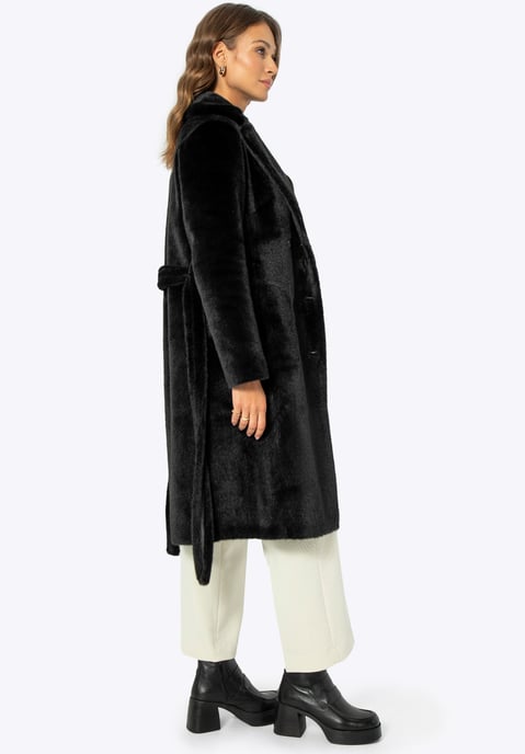 Wittchen Women's Coat with Tie Double-Sided Black Polyester - Image 5
