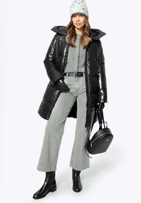Wittchen Women's Oversized Quilted Coat Black Nylon - Image 5