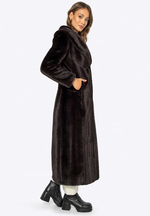 Wittchen Women's Faux Fur Coat Classic Dark Brown Dark Brown Polyester - Image 4