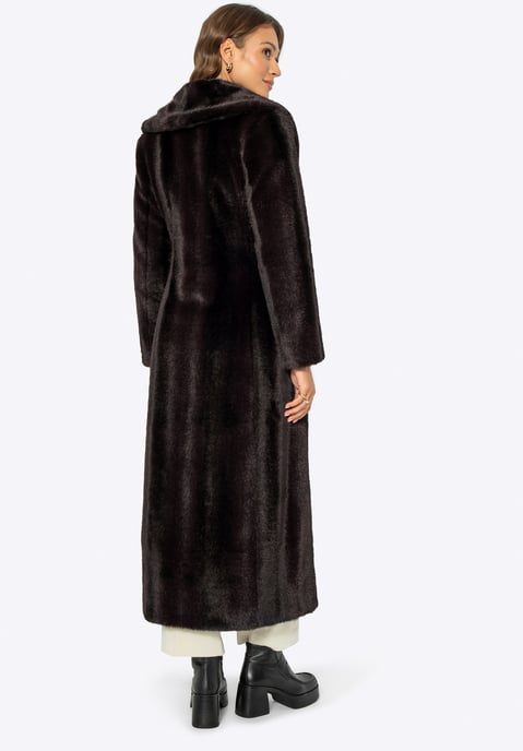 Wittchen Women's Faux Fur Coat Classic Dark Brown Dark Brown Polyester - Image 5