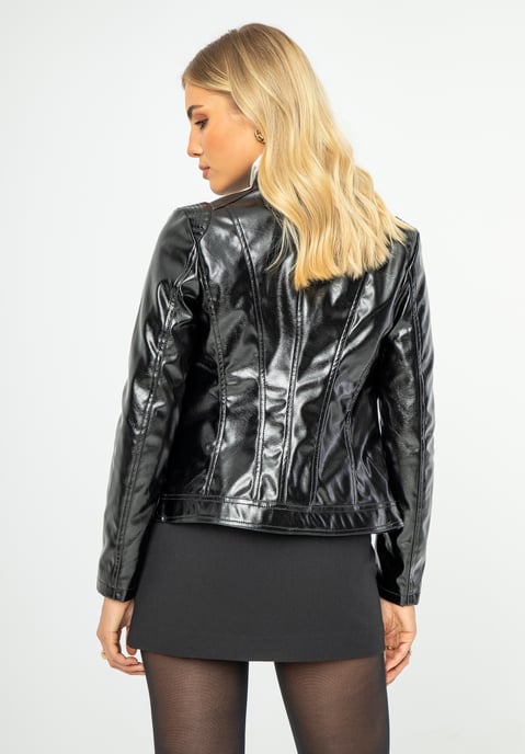 Wittchen Dames zwart en zilver eco-leren jack - Image 3