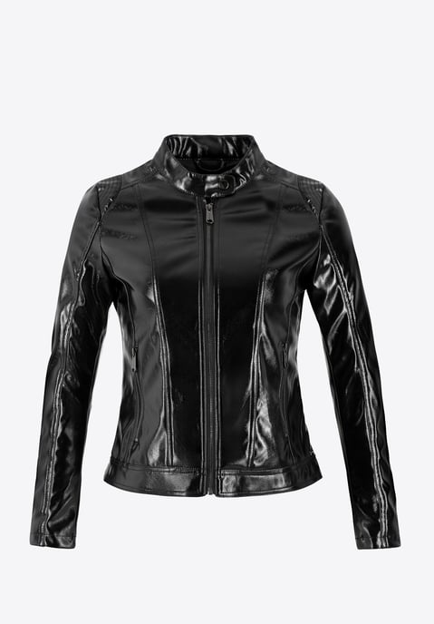 Wittchen Dames zwart en zilver eco-leren jack - Image 5