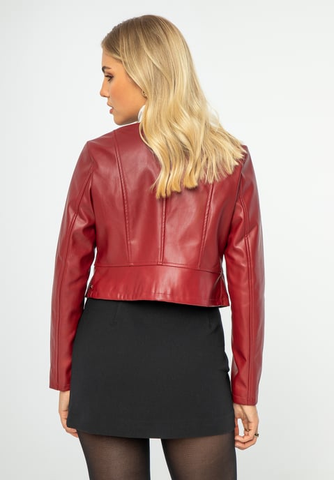 Wittchen Damesjas met perforaties rood eco-leer - Image 3
