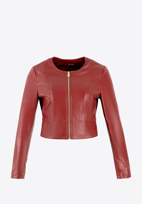 Wittchen Damesjas met perforaties rood eco-leer - Image 5