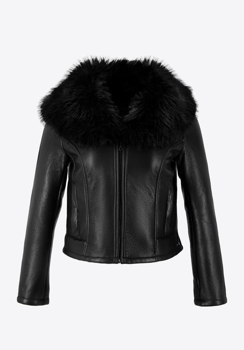 Wittchen Dames korte zwarte eco-leren jas - Image 5