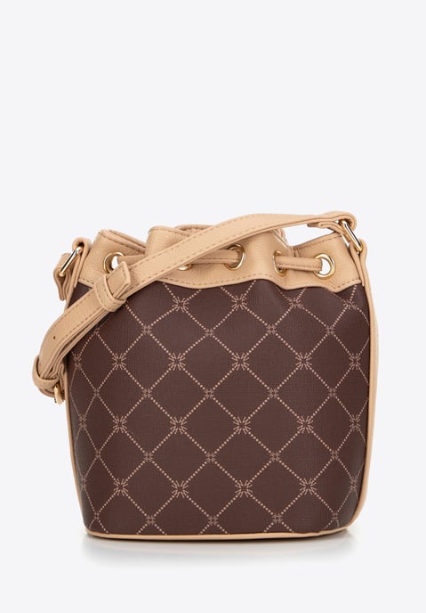 Wittchen Women's Bucket Bag in Monogrammed Eco-Leather Brown - Image 2