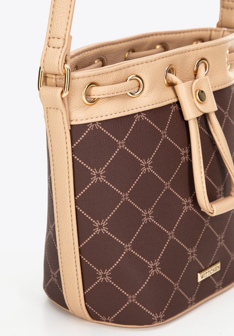 Wittchen Women's Bucket Bag in Monogrammed Eco-Leather Brown - Image 4