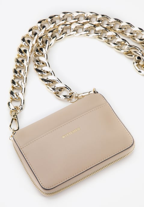 Wittchen Dames mini leren handtas met dikke ketting, beige, natuurlijk leer - Image 3