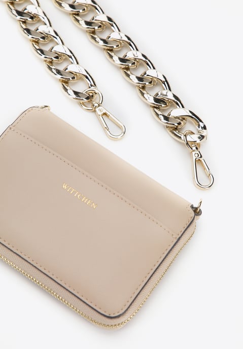 Wittchen Dames mini leren handtas met dikke ketting, beige, natuurlijk leer - Image 4