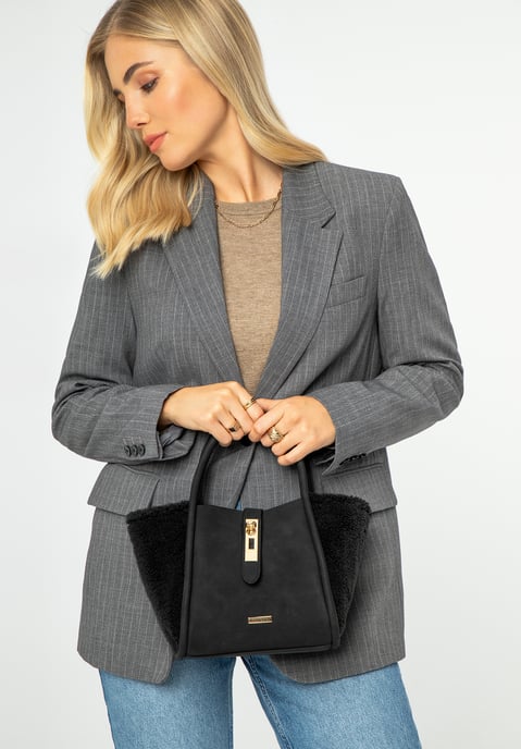 Wittchen Dames zwarte eco-leer en bontkoffer - Image 6
