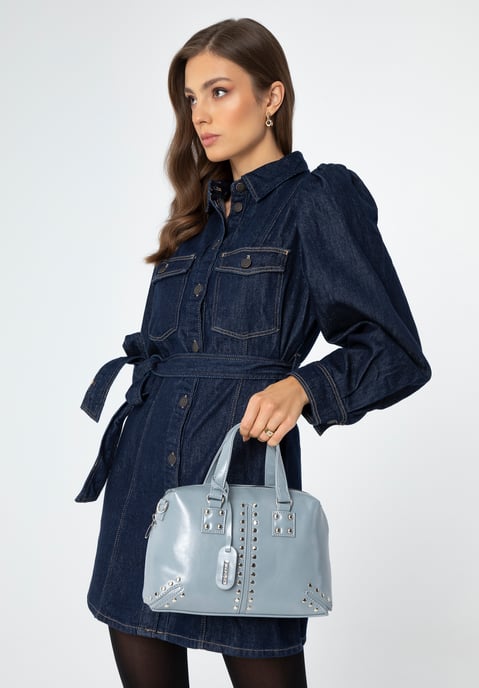 Wittchen Dames eco-leren aktetas met kwastje, blauw - Image 2