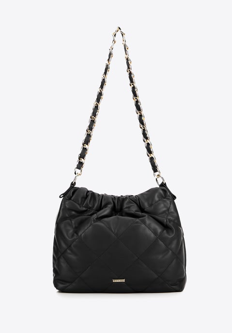 Wittchen Women's black leatherette bag with chain - Image 1