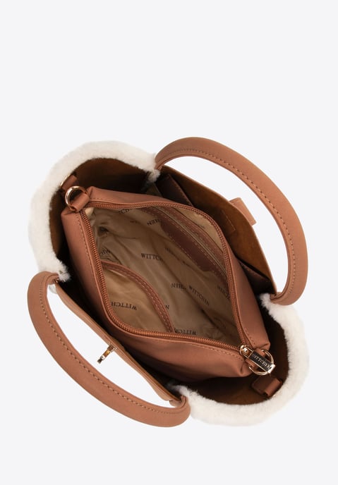 Wittchen Dames eco-leer en bont etui, beige - Image 3