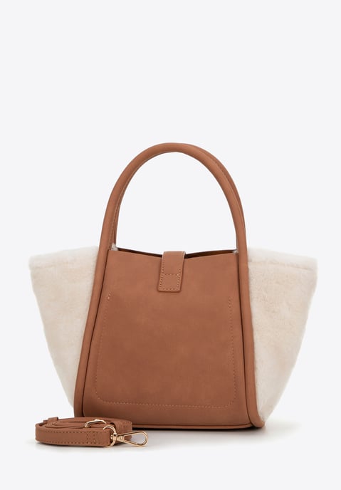Wittchen Dames eco-leer en bont etui, beige - Image 4