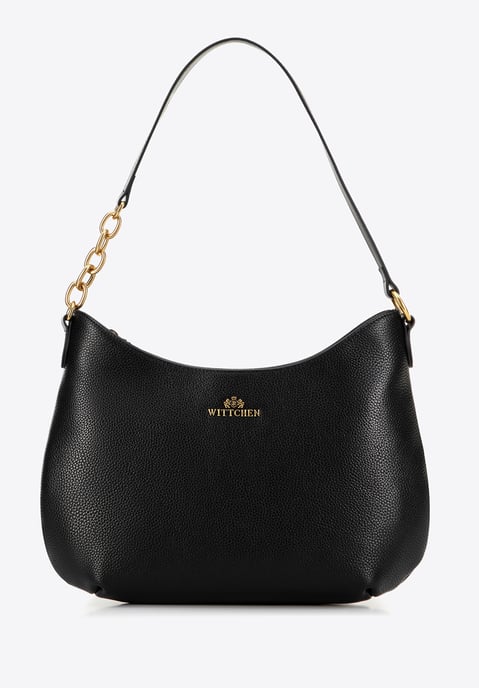 Wittchen Women's Leather Shoulder Bag with Chain Black Natural Leather - Image 2