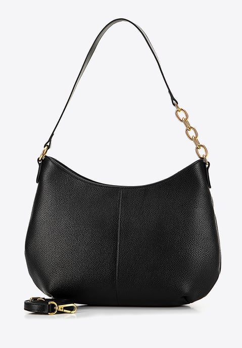 Wittchen Women's Leather Shoulder Bag with Chain Black Natural Leather - Image 3