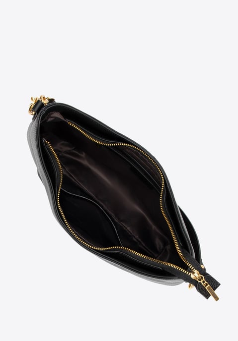 Wittchen Women's Leather Shoulder Bag with Chain Black Natural Leather - Image 4
