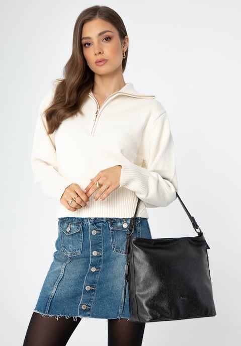 Wittchen Dames handtas, eco-leren tas, glanzend zwart - Image 4