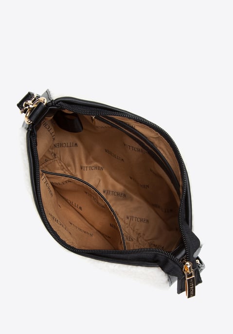 Wittchen Dames Baguette Handtas met Kunstbont Klein Crème en Zwart Crème en - Image 2