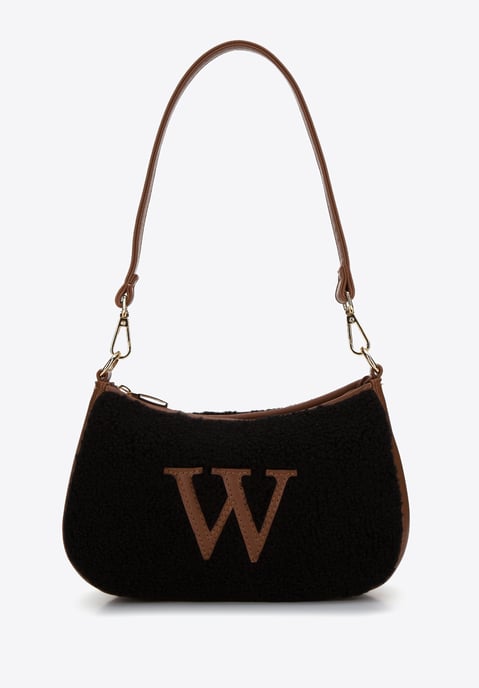 Wittchen Dames Baguette Handtas met Kunstbont Klein Zwart en Bruin Kunstleer - Image 1
