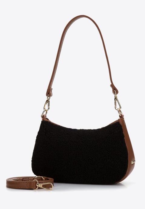 Wittchen Dames Baguette Handtas met Kunstbont Klein Zwart en Bruin Kunstleer - Image 2