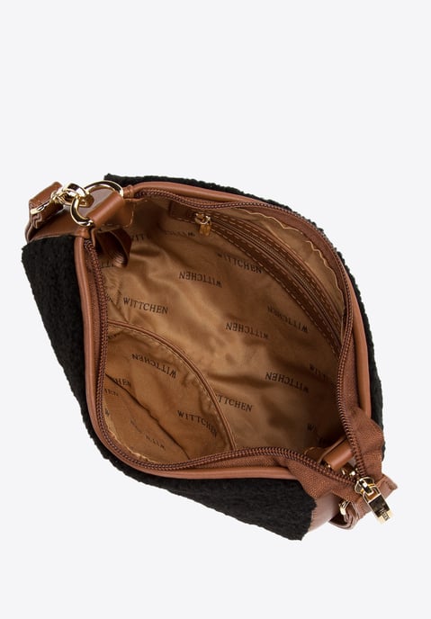 Wittchen Dames Baguette Handtas met Kunstbont Klein Zwart en Bruin Kunstleer - Image 3