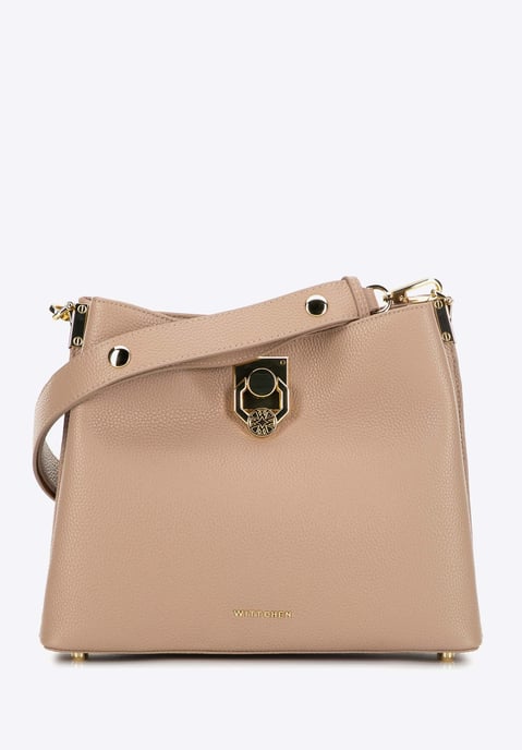 Wittchen Dames leren schoudertas met gesp, beige, natuurleer - Image 1
