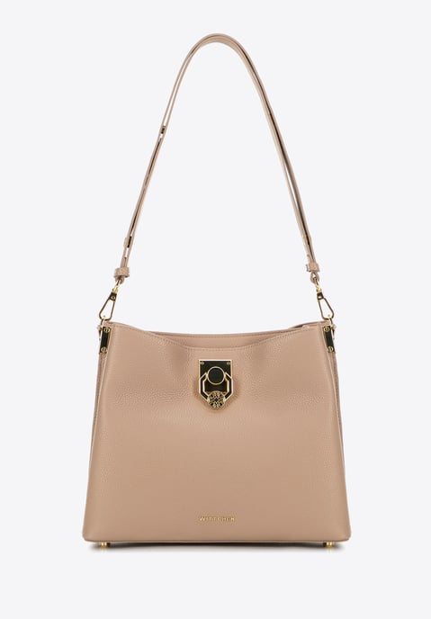 Wittchen Dames leren schoudertas met gesp, beige, natuurleer - Image 2