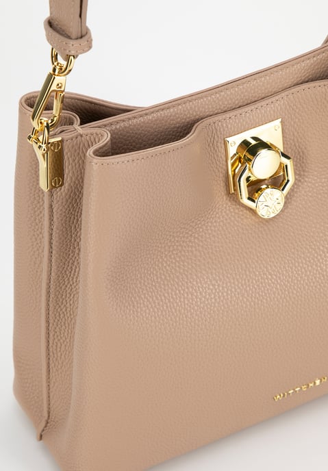 Wittchen Dames leren schoudertas met gesp, beige, natuurleer - Image 5
