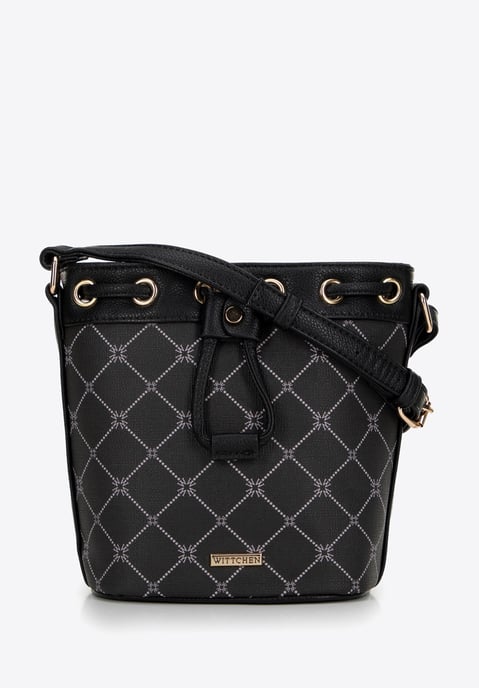 Wittchen Dames Bucket Bag in Eco-leer met Monogram Zwart - Image 1